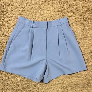 Abercrombie & Fitch High-Waist Light Blue Tailored Shorts